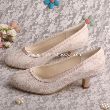 Nude Satin Wedding Shoes for Bride and Bridesmaids